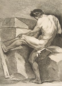 An Academy: Man pulling a cord, 1742-43. af Carle van Loo