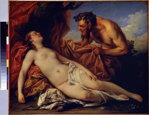 Jupiter og Antiope (Jupiter og Antiope). Maleri af Carle Van Loo (1705-1765). Olie på lærred, 50 x 72 cm, ca. 1753. Fransk skole, rokokokunst. Eremitagemuseet, Sankt Petersborg. af Carle van Loo