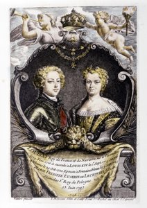 LOUIS XV og LECSINSKA Marie: Louis XV (15 år gammel) og Marie Lecsinska (22 år gammel)... af Carle van Loo