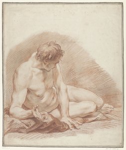 Studie af en liggende nøgen mand af Carle van Loo