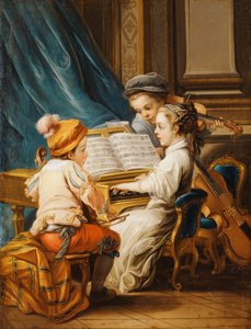 De fire kunster - musik, af Carle van Loo