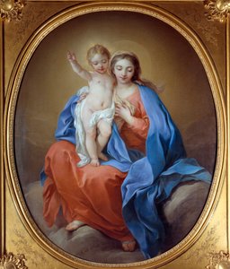 Jomfruen og Jesusbarnet. Olie på lærred. Maleri af Carle Van Loo (1705 - 1765) af Carle van Loo