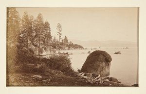 Fire jernbanescener og fire udsigter over Lake Tahoe: Lake Tahoe fra Artist Point af Carleton E. Watkins