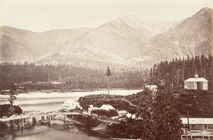 Cascades, Oregon, 1867, trykt ca. 1876. af Carleton Emmons Watkins