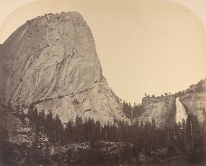 Mt. Broderick og Nevada Fall. Efterår = 700 fod, 1861, Yosemite.