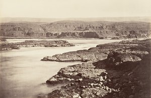 Passage of the Dalles, Oregon, 1867, trykt ca. 1876. af Carleton Emmons Watkins