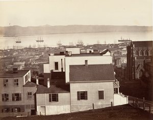 San Francisco, fra Californien og Powell Streets, 1864, trykt ca. 1876. af Carleton Emmons Watkins
