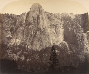 Vagtpost. Set forfra: 3270 fod, 1861. af Carleton Emmons Watkins