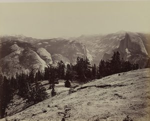 The Domes fra Sentinel Dome, 1866. af Carleton Emmons Watkins