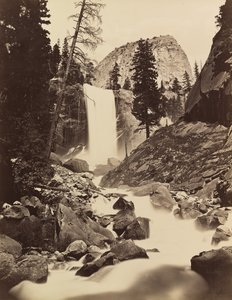 Vernal Fall, Yosemite, 1865-66, trykt ca. 1875. af Carleton Emmons Watkins