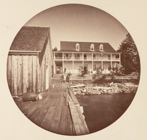 Warm Springs Hotel Lake Tahoe, ca. 1878. af Carleton Emmons Watkins
