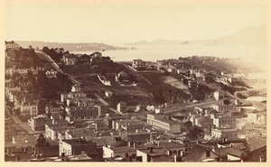 [Golden Gate fra Telegraph Hill, S.F.] af Carleton Watkins