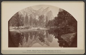 Spejlbillede af de tre brødre, Yo Semite af Carleton Watkins