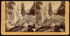 Pic, af Vernal Fall, 300 fod, Yosemite Valley, Mariposa County, Cal af Carleton Watkins