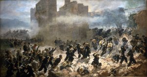 Brêche af Porta Pia - Rom, 20/09/1870. Maleri af C. Ademollo.