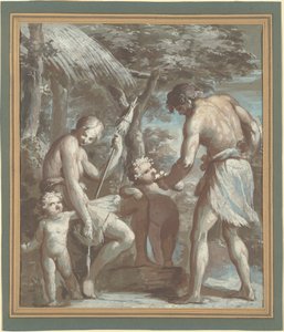 Adam og Eva med Kain og Abel af Carlo Alberto Baratta