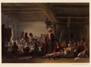 Krim-tatarernes børneskole, 1856 af Carlo Bossoli