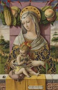 Madonna og barn, ca. 1480 (tempera og guld på træ) af Carlo Crivelli