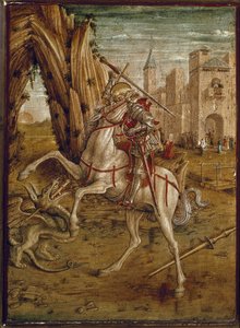 Saint George Killing the Dragon (Predelle of Pala Odoni) - Tempera på træ, efter 1490