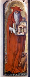 Sankt Hieronymus iført biskoppens kostume (kasket). Predelle Demidoff af Carlo Crivelli (1430/35 - 1494). 1476. af Carlo Crivelli