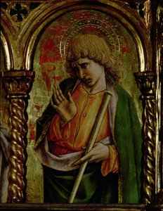 Den hellige Jakob den Lille, detalje fra SantEmidio-polyptikken, 1473 tempera på panel, detalje af 76636 af Carlo Crivelli