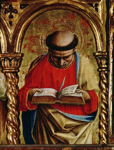Matthæus, detalje fra SantEmidio-polyptikken, 1473 tempera på panel, detalje af 76636 af Carlo Crivelli
