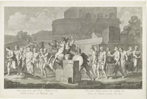 Procession af mænd med krigsbytte af Carlo Faucci