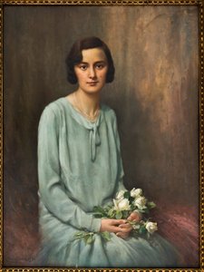 Portræt af Nina Galletto (olie på lærred) af Carlo Grossi