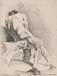 Akademisk Studie, set bagfra, 1725-75.