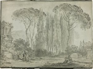 Sørgende på en kirkegård af Carlo Labruzzi
