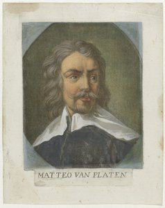 Portret af kunstner Matthew von Platen Kunstenaars Zelfportret En in de Galleria degli Uffizi te Florence (serietitel) Selvportrætterne af Real Galleria di Firenze (serietitel) af Carlo Lasinio