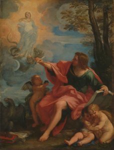 Sankt Johannes evangelisten på Patmos af Carlo Maratta (circle of)
