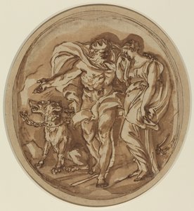 Pluto bringer proserpin til helvedes porte af Carlo Maratta
