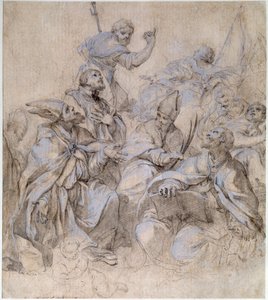 Skitse af en fresco til Santa Maria del Popolo-kirken i Rom. af Carlo Maratta