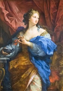 Cleopatra opløser en perle i en kop vin