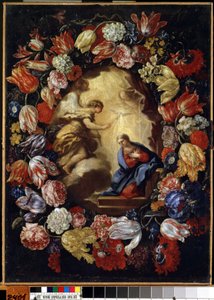""Bebudelsen med blomster"" Maleri af Carlo Maratta (1625-1713) Mikalojus Konstantinas Ciurlionis Fine Arts Museum, Kaunas, Litauen af Carlo Maratta or Maratti