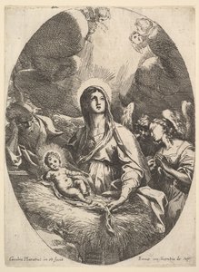 Englenes tilbedelse. af Carlo Maratta or Maratti