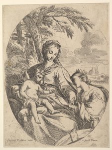 St. Catherines ægteskab. af Carlo Maratta or Maratti