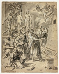 Allegorisk scene i kunstnerens atelier af Carlo Maratti