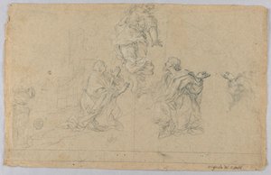 Studie af tre figurer af Carlo Maratti