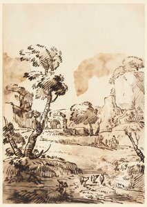 Et pastoralt landskab af Carlo Marchionni