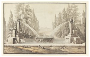 Design til et springvand i en park af Carlo Marchionni