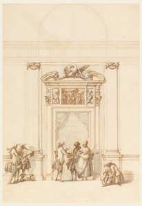 Design til Nordportalen, Grand Gallery, Villa Albani, Rom, Italien af Carlo Marchionni