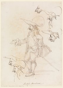 Tegning, karikaturer, ca. 1725-75 af Carlo Marchionni