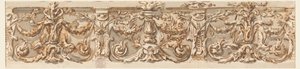 Tegning, Design til en frise, ca. 1770 af Carlo Marchionni