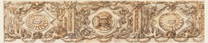 Tegning, Design til en frise, ca. 1770 af Carlo Marchionni