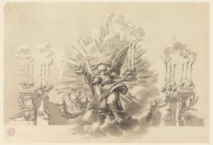Tegning, Design til en ceremoniel udsmykning, ca. 1760 af Carlo Marchionni