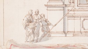 Tegning, Design til et alter: Elevation, med Trompe l