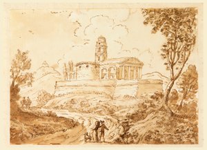 Tegning, Figurer på vej, midten af det 18. og slutningen af det 18. århundrede af Carlo Marchionni