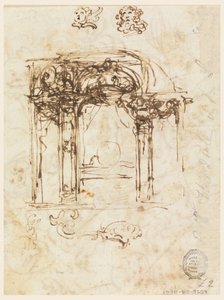 Tegning, studier af hoveder, 1760-80 af Carlo Marchionni